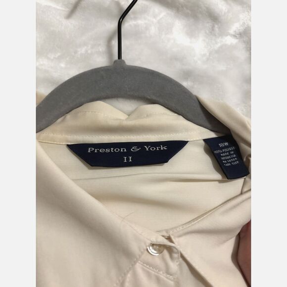 Preston & York 18W Cream Button Down – Quiet Luxury Minimalist Office Chic - Picture 2 of 7